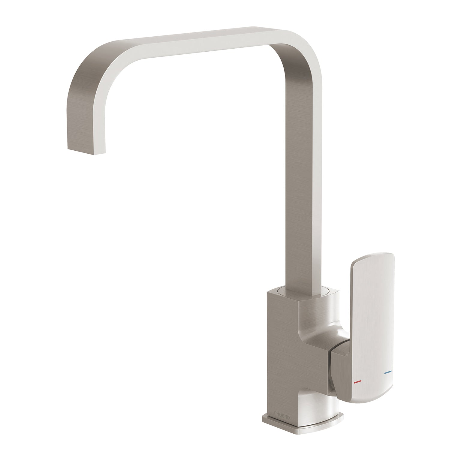 Phoenix Teva Sink Mixer 200mm Squareline, Brushed Nickel