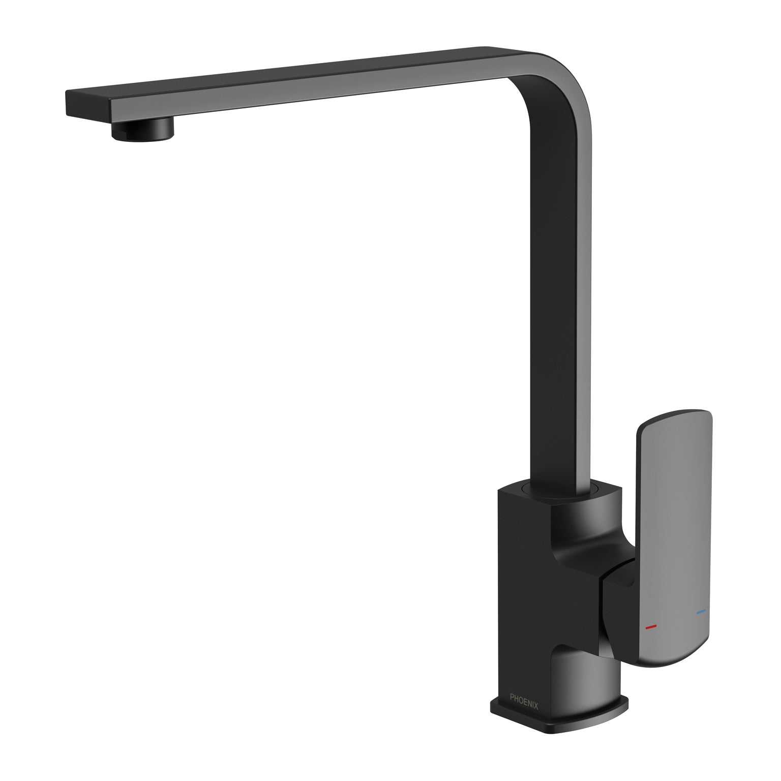 Phoenix Teva Sink Mixer 200mm 6 Star Squareline, Matte Black