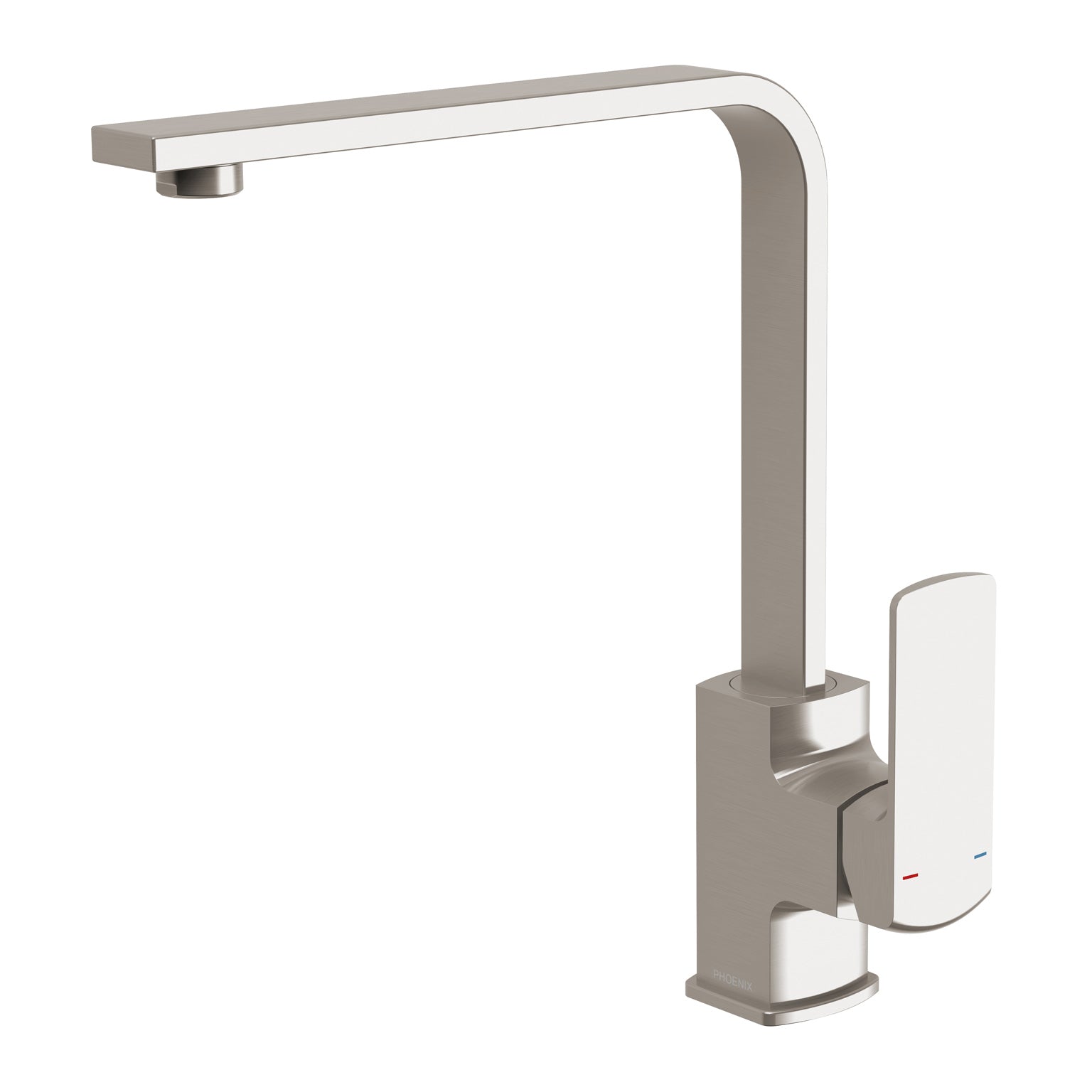 Phoenix Teva Sink Mixer 200mm 6 Star Squareline, Brushed Nickel