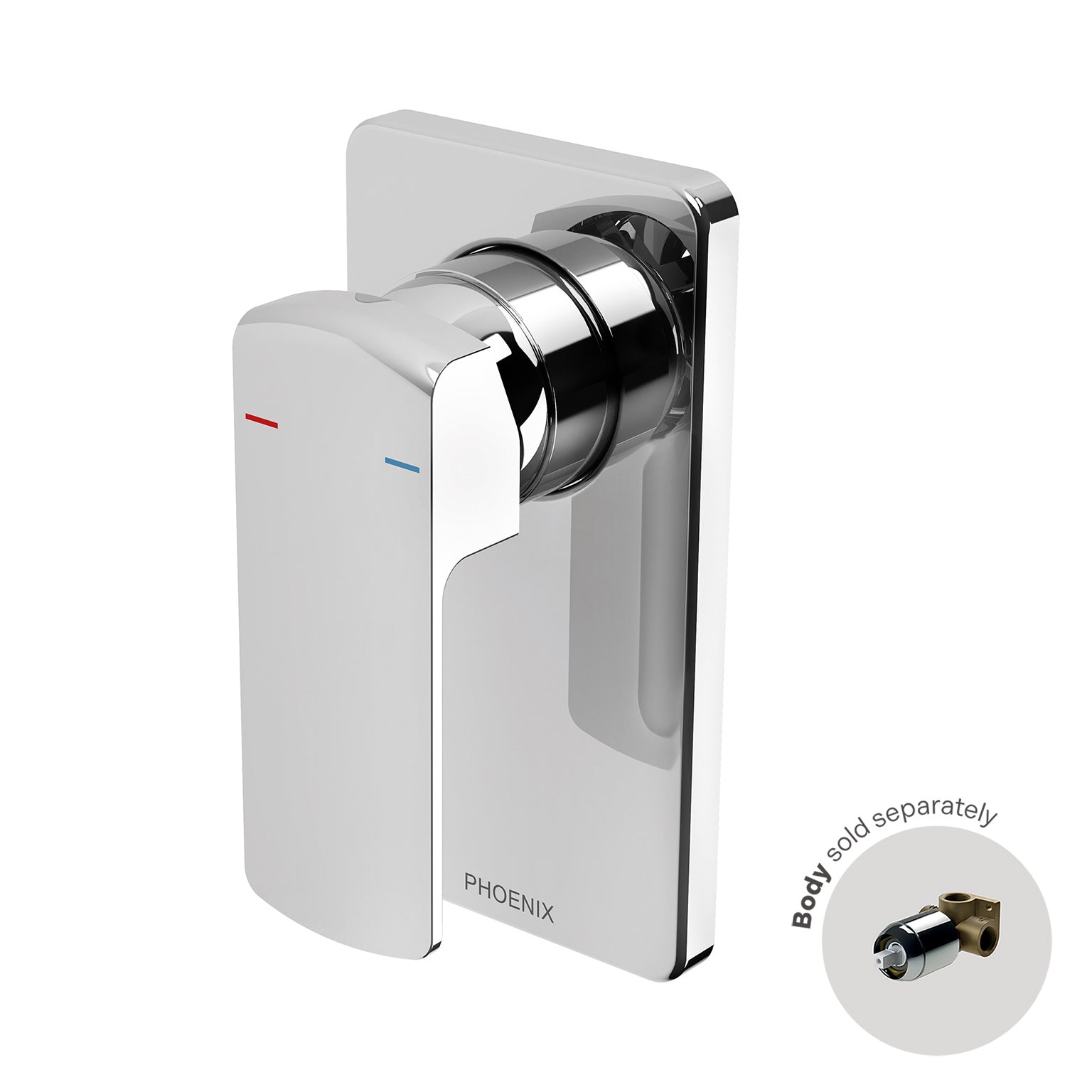 Phoenix Teva Shower / Wall Mixer Trim Kit Only, Chrome
