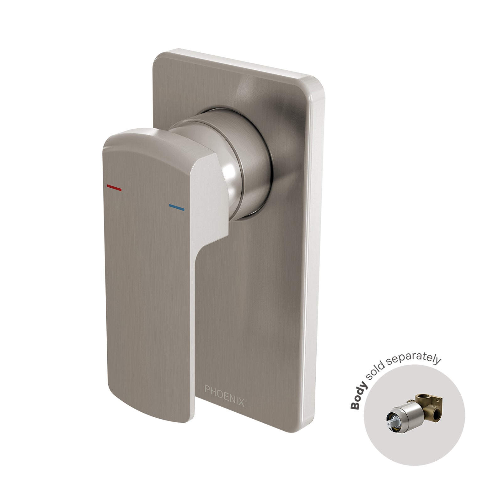 Phoenix Teva Shower / Wall Mixer Trim Kit Only, Brushed Nickel
