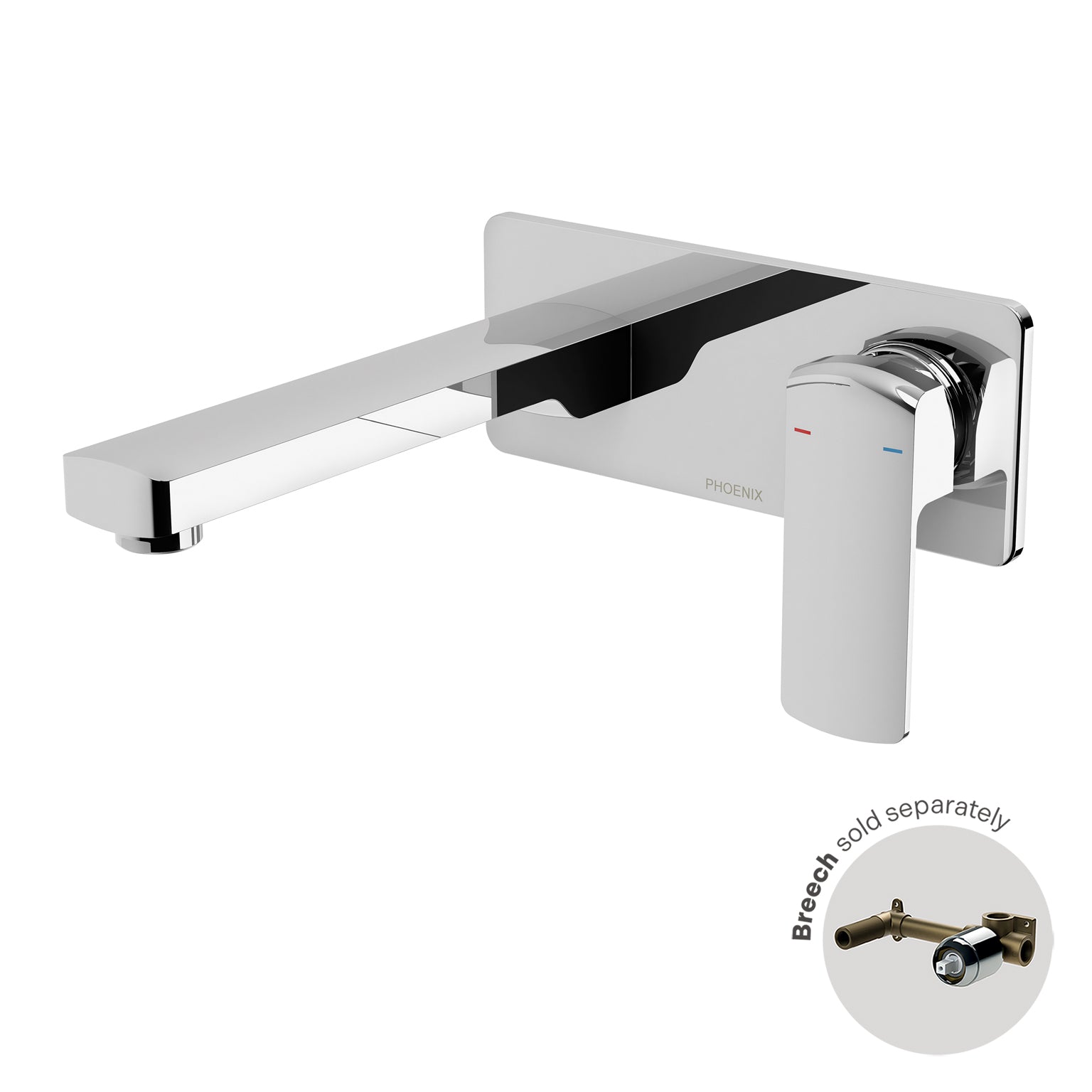 Phoenix Teva Wall Basin / Bath Mixer Set 6 Star 200mm Trim Kit Only, Chrome