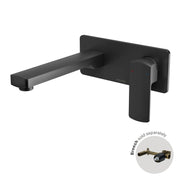 Phoenix Teva Wall Basin / Bath Mixer Set 6 Star 200mm Trim Kit Only, Matte Black