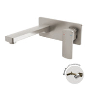 Phoenix Teva Wall Basin / Bath Mixer Set 6 Star 200mm Trim Kit Only, Brushed Nickel