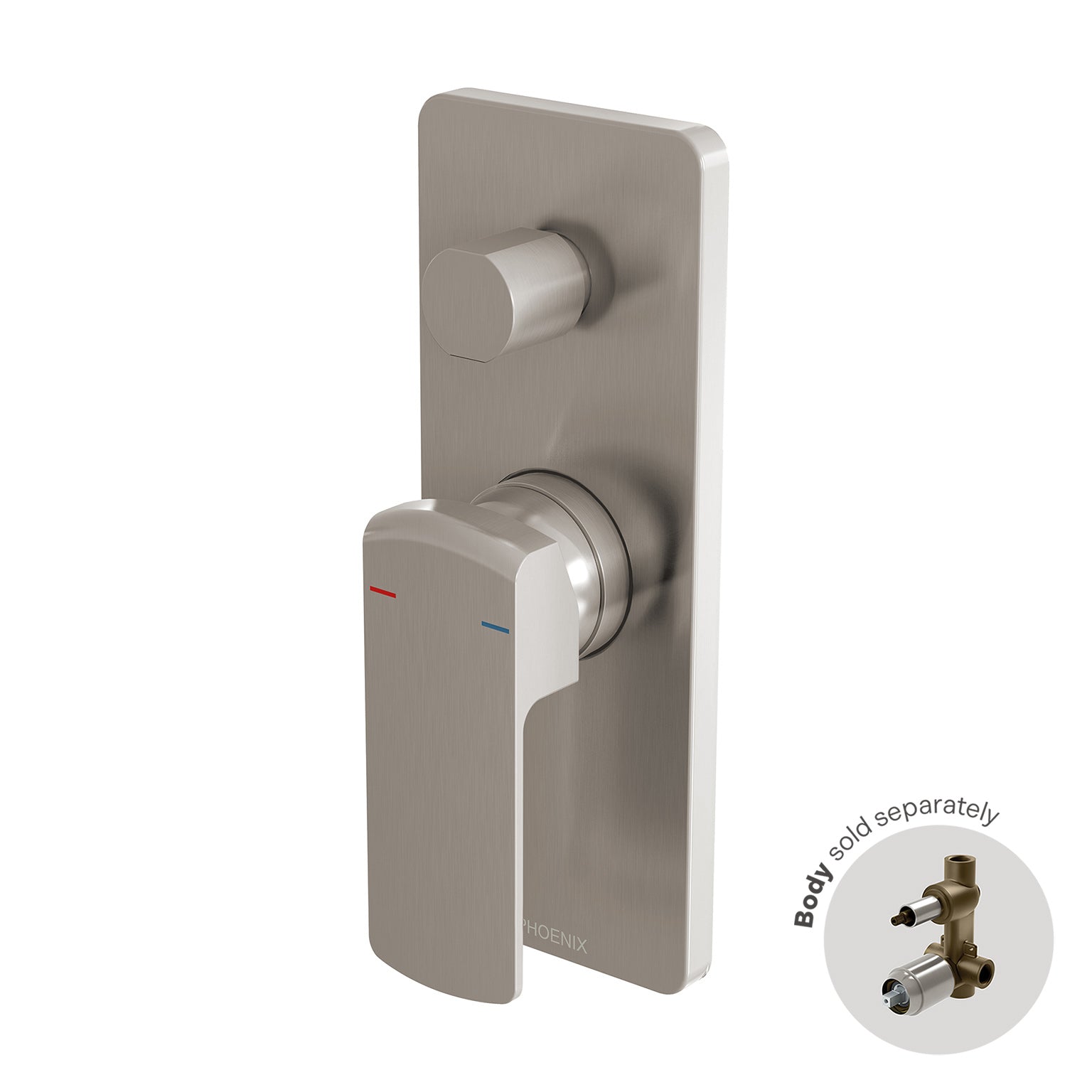 Phoenix Teva Shower / Bath Diverter Mixer Trim Kit Only, Brushed Nickel
