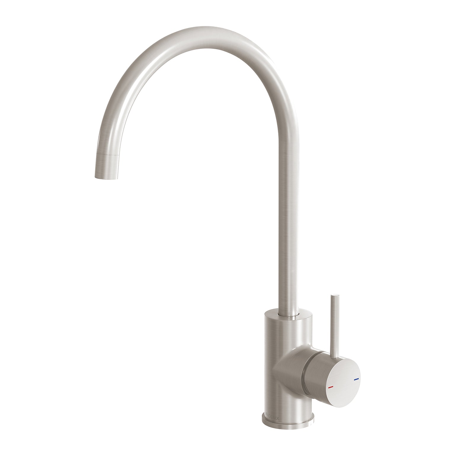 Phoenix Pina Sink Mixer 200mm Gooseneck 6 Star, Brushed Nickel