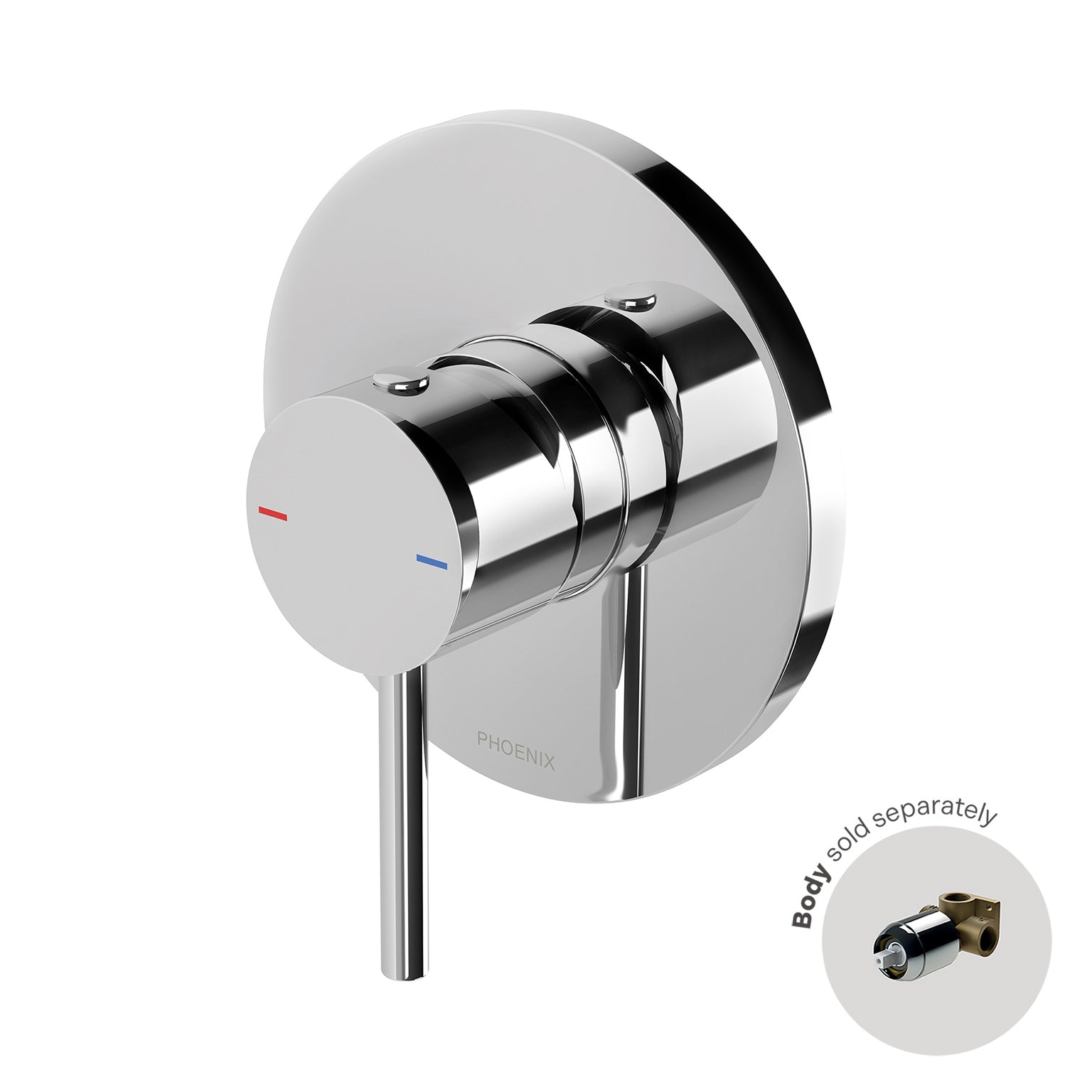 Phoenix Pina Shower / Wall Mixer Trim Kit Only, Chrome