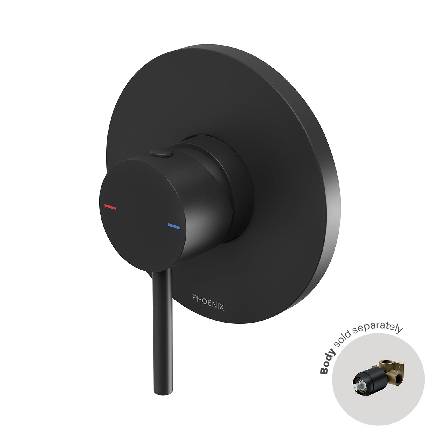 Phoenix Pina Shower / Wall Mixer Trim Kit Only, Matte Black