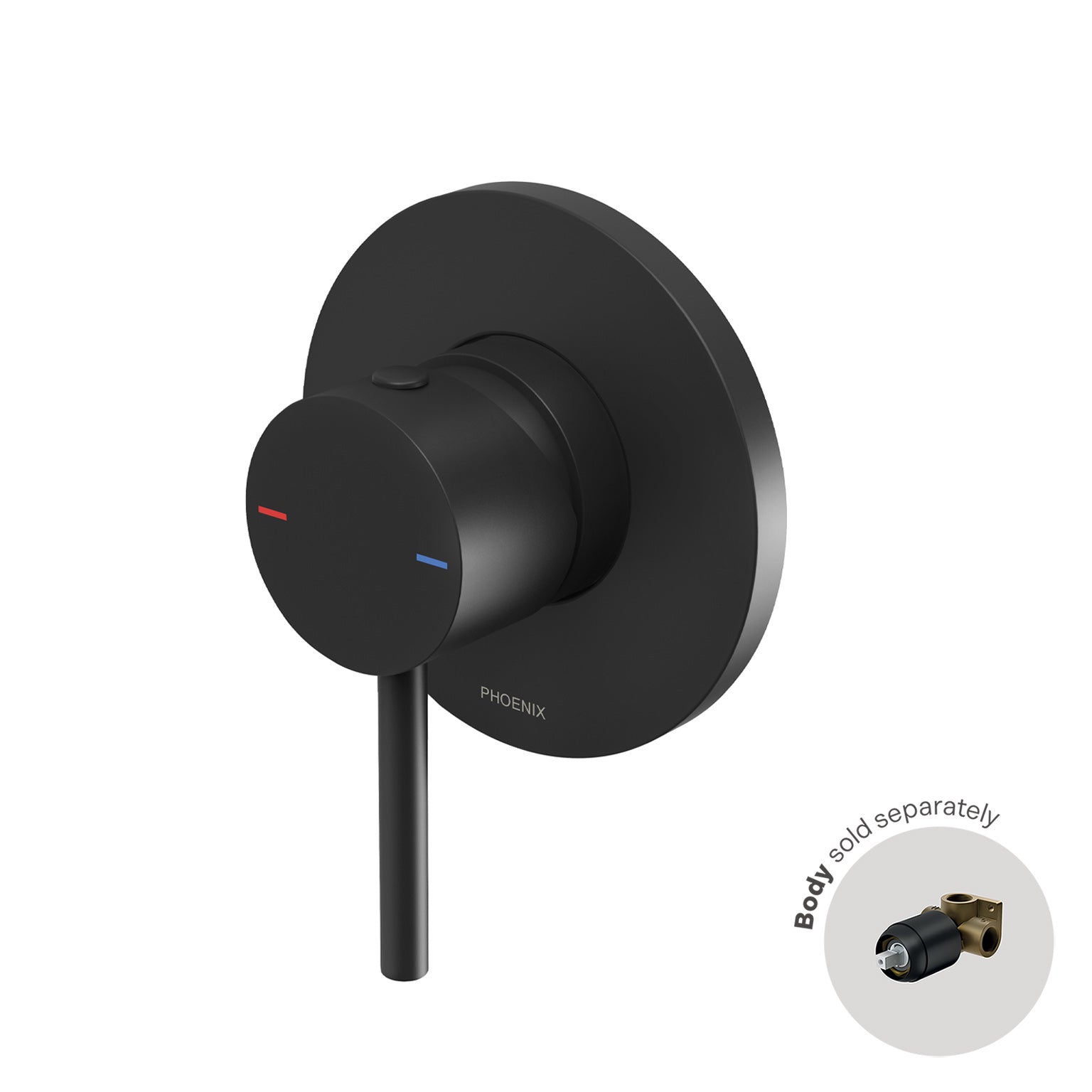 Phoenix Pina Shower / Wall Mixer Trim Kit Only 90mm, Matte Black