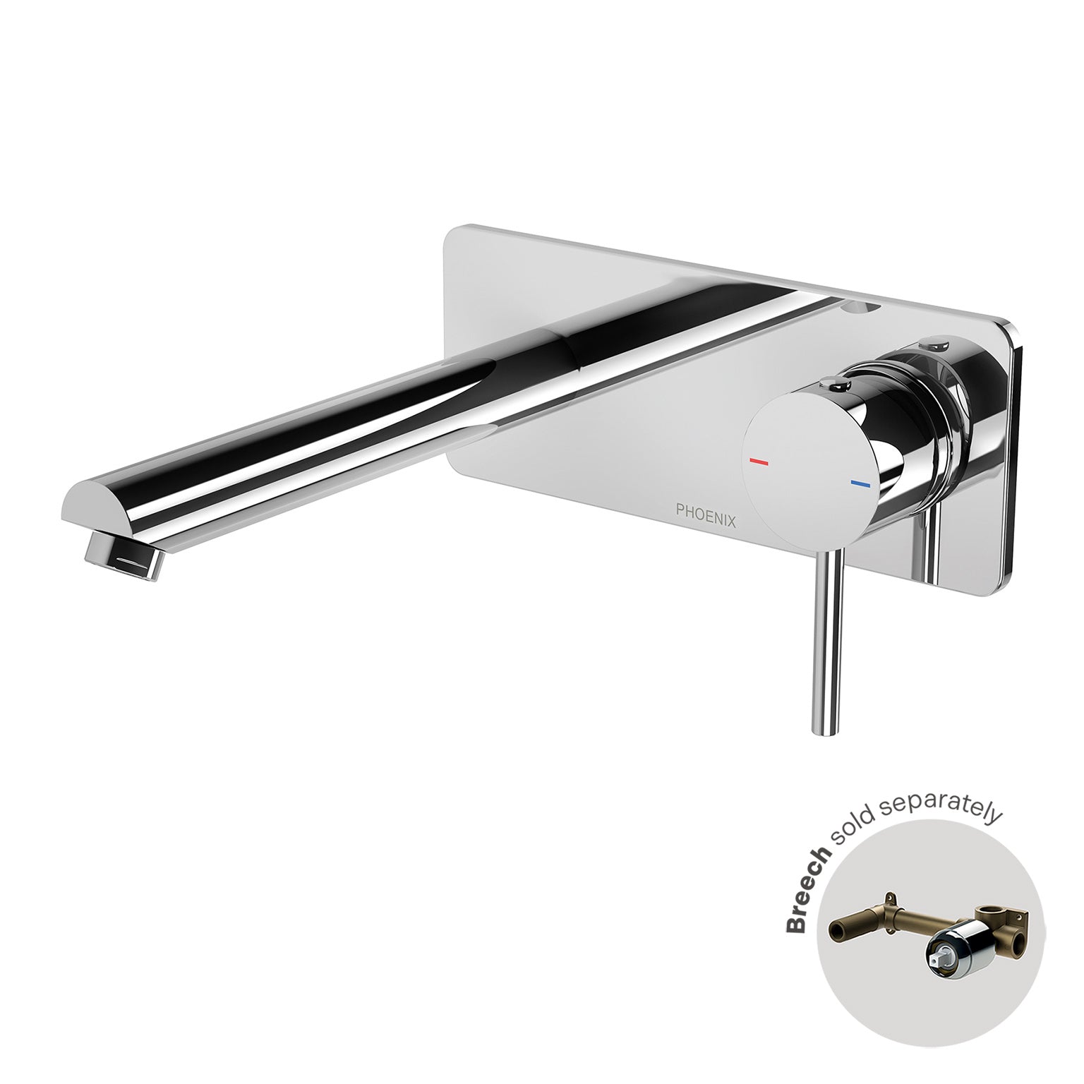 Phoenix Pina Wall Basin / Bath Mixer Set 6 Star 180mm Trim Kit Only, Chrome