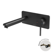 Phoenix Pina Wall Basin / Bath Mixer Set 6 Star 180mm Trim Kit Only, Matte Black
