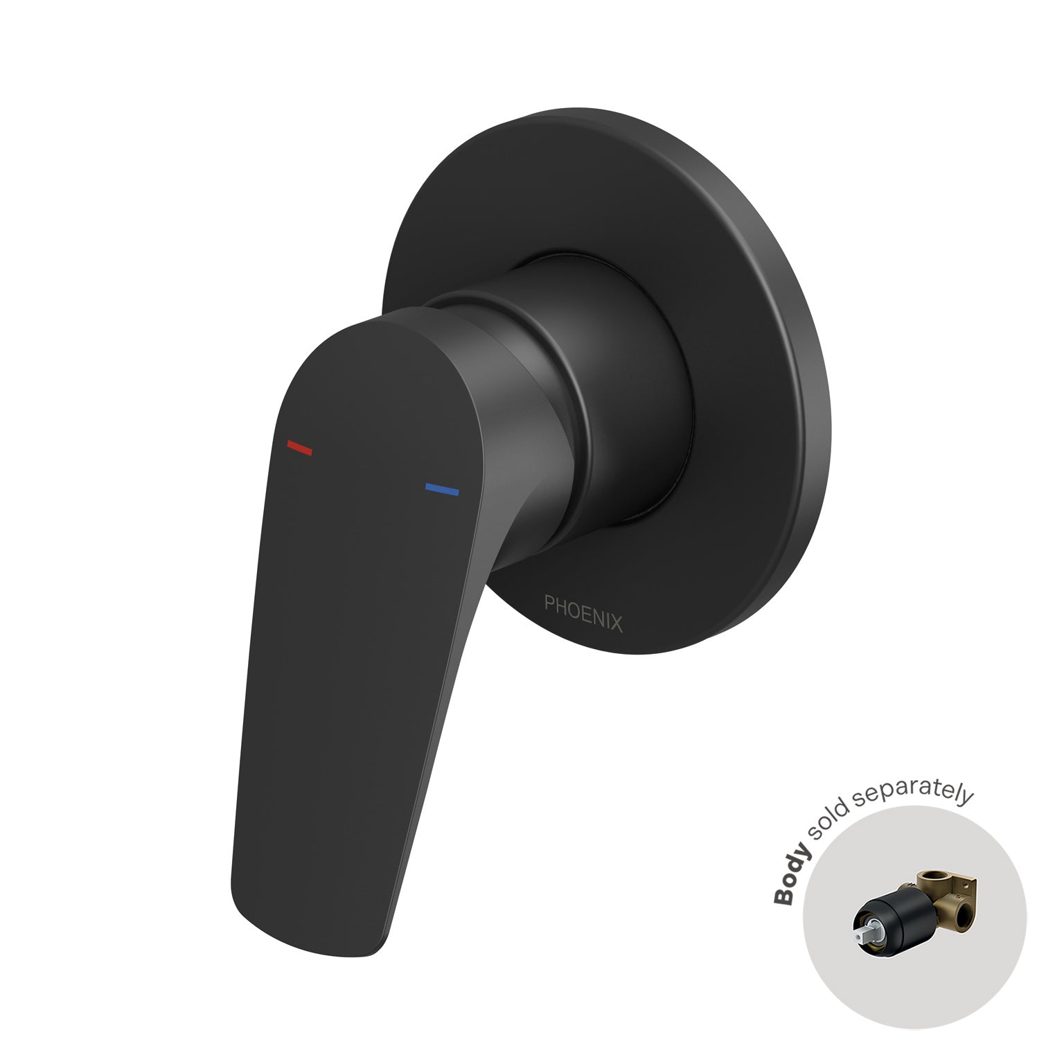 Phoenix Ivy MKII Shower / Wall Mixer Trim Kit, Matte Black