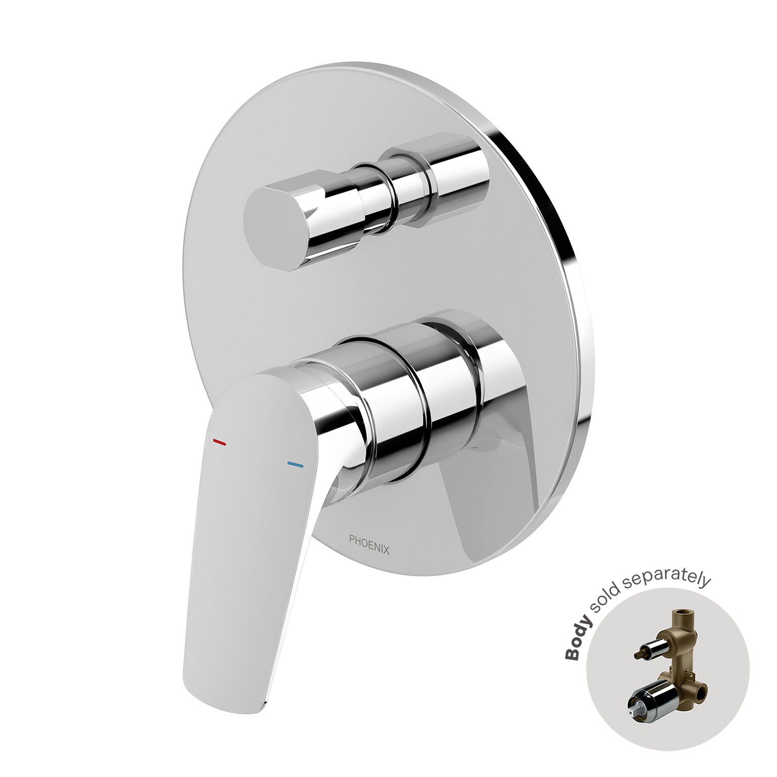 Phoenix Ivy MKII Diverter Mixer Trim Kit, Chrome