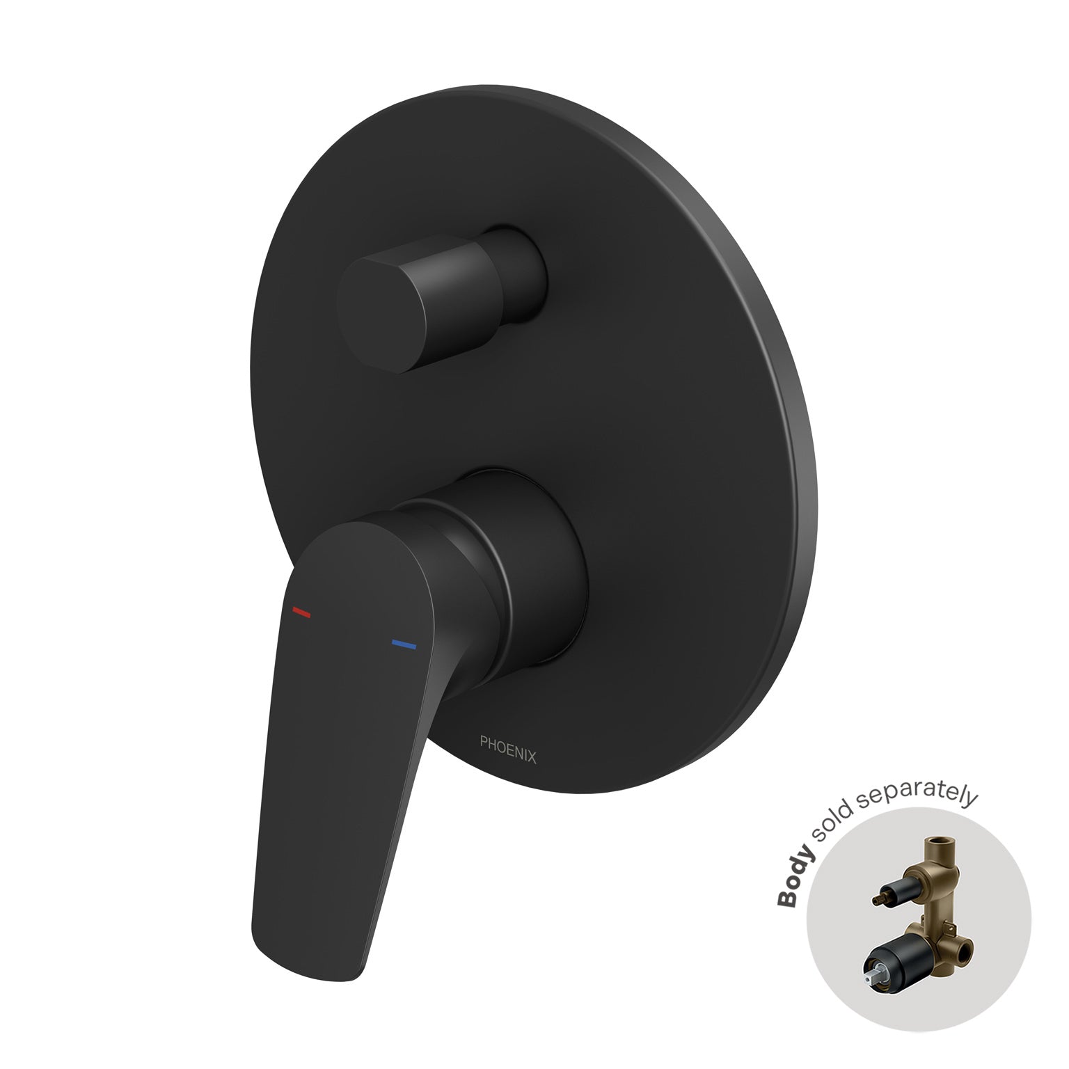 Phoenix Ivy MKII Diverter Mixer Trim Kit, Matte Black
