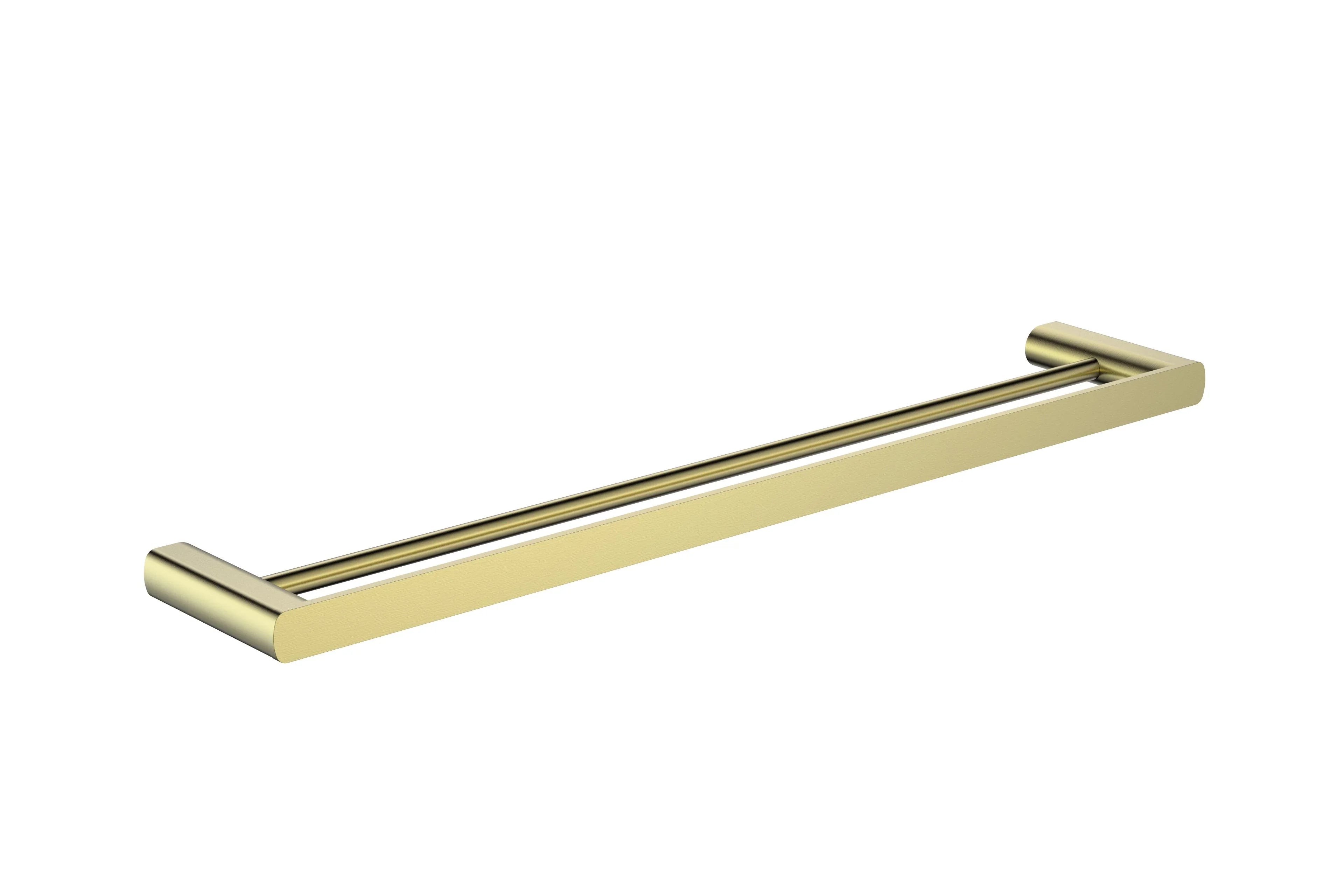 Millennium Glama 600mm Double Towel Rail, Modern Brass