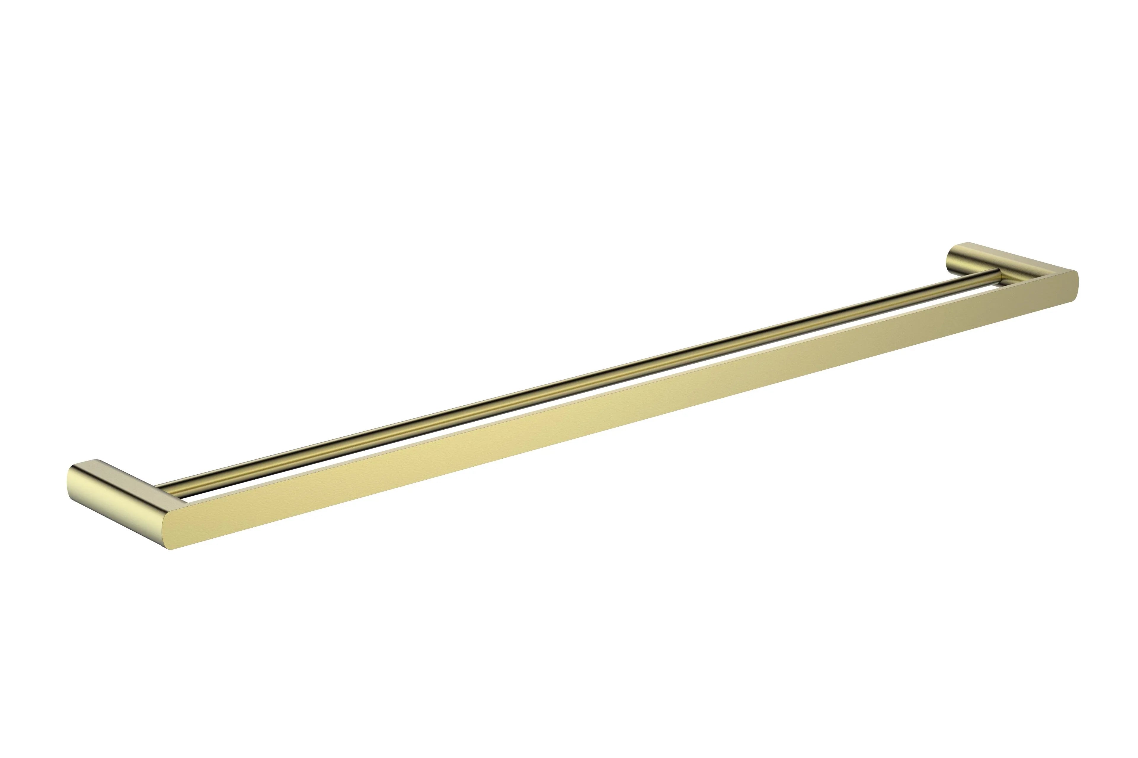 Millennium Glama 800mm Double Towel Rail, Modern Brass