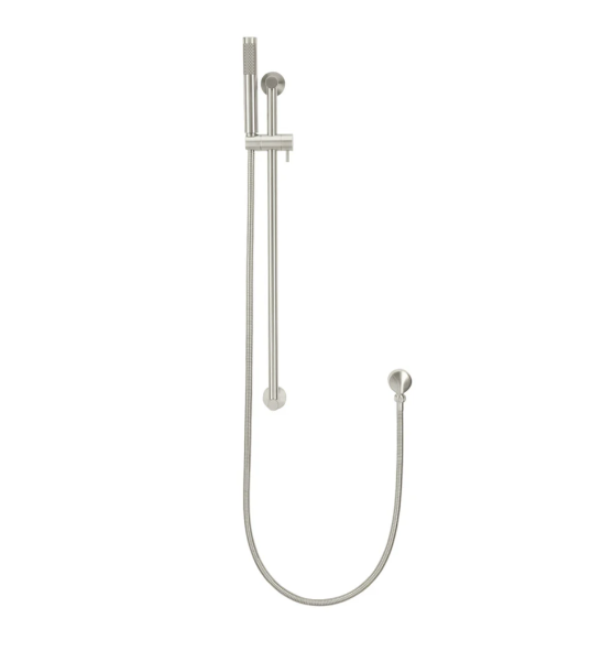 Meir Round Hand Shower on Rail Column, Brushed Nickel