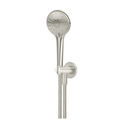 Meir Round Three Function Hand Shower on Fixed Bracket, Brushed Nickel