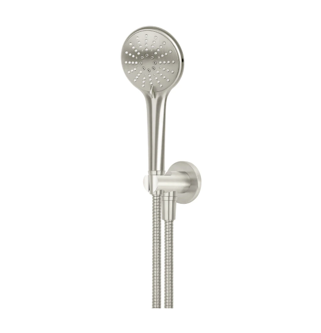 Meir Round Three Function Hand Shower on Fixed Bracket, Brushed Nickel