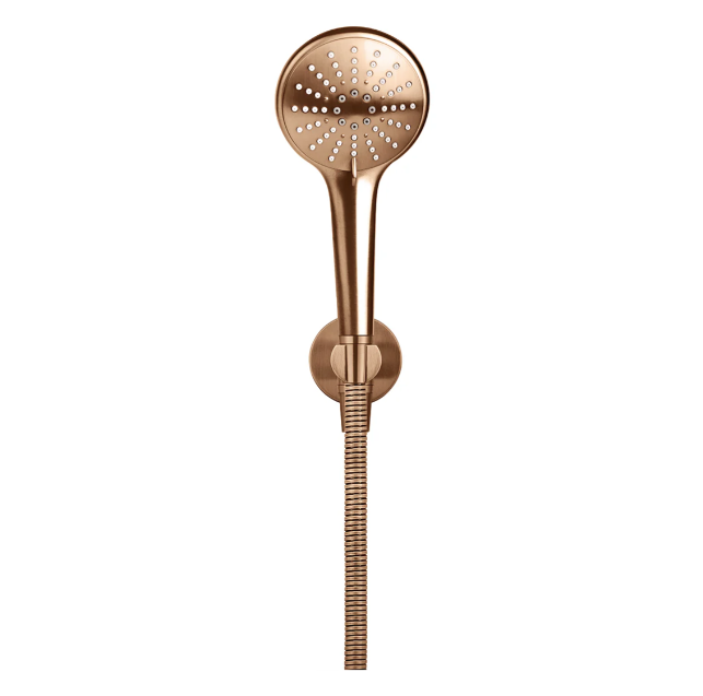 Meir Round Three Function Hand Shower on Fixed Bracket, Lustre Bronze