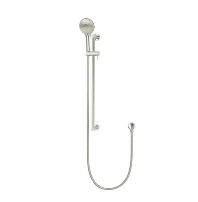 Meir Round Three Function Hand Shower on Rail Column, Brushed Nickel