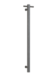 Thermogroup Thermorail Straight/Round 240Volt Vertical Bar 900x142x100mm 20Watts With Optional Hook, Brushed Gun Metal