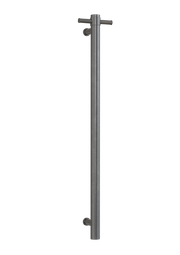 Thermogroup Thermorail Straight/Round 240Volt Vertical Bar 900x142x100mm 20Watts With Optional Hook, Brushed Gun Metal