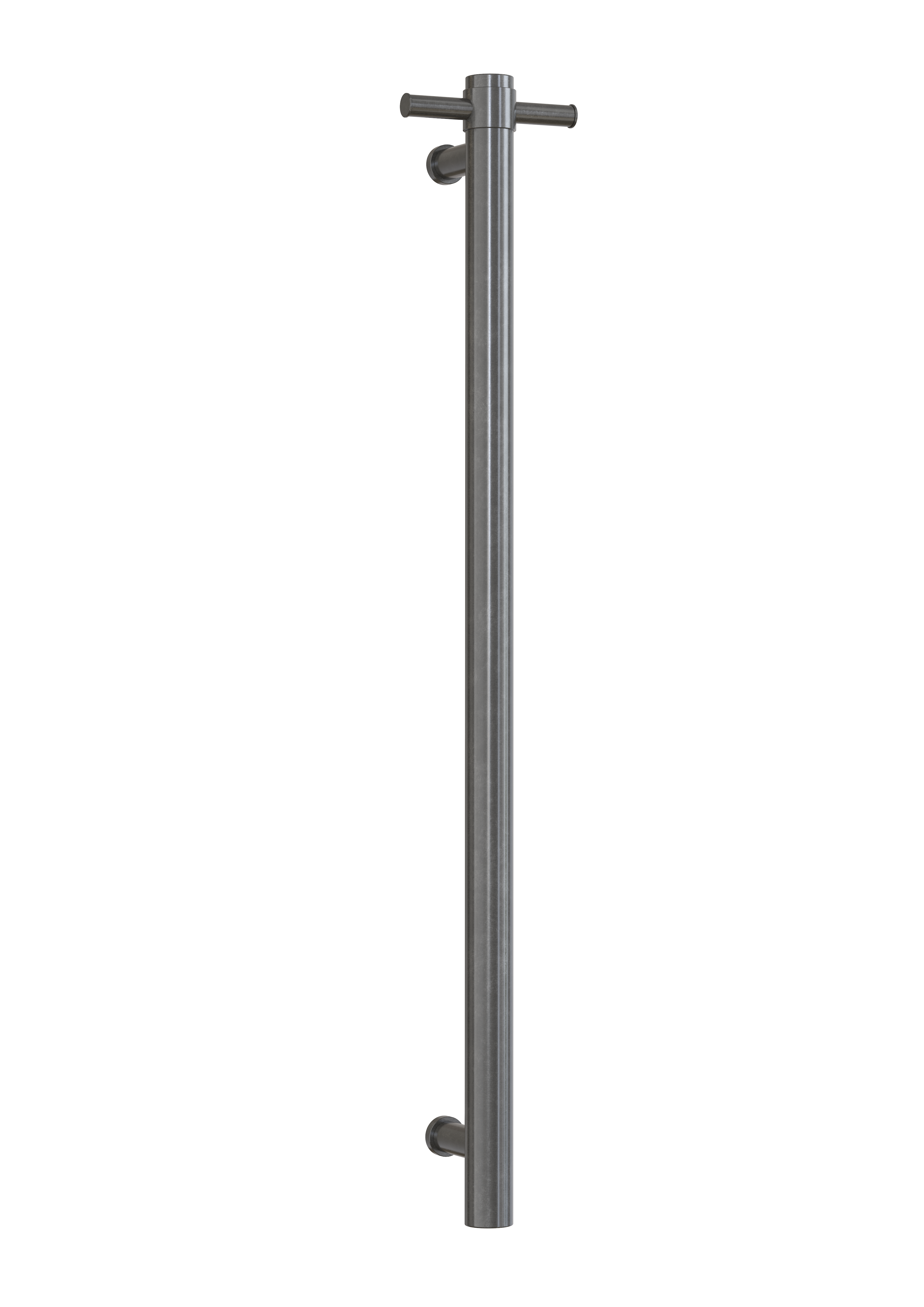 Thermogroup Thermorail Straight/Round 240Volt Vertical Bar 900x142x100mm 20Watts With Optional Hook, Brushed Gun Metal