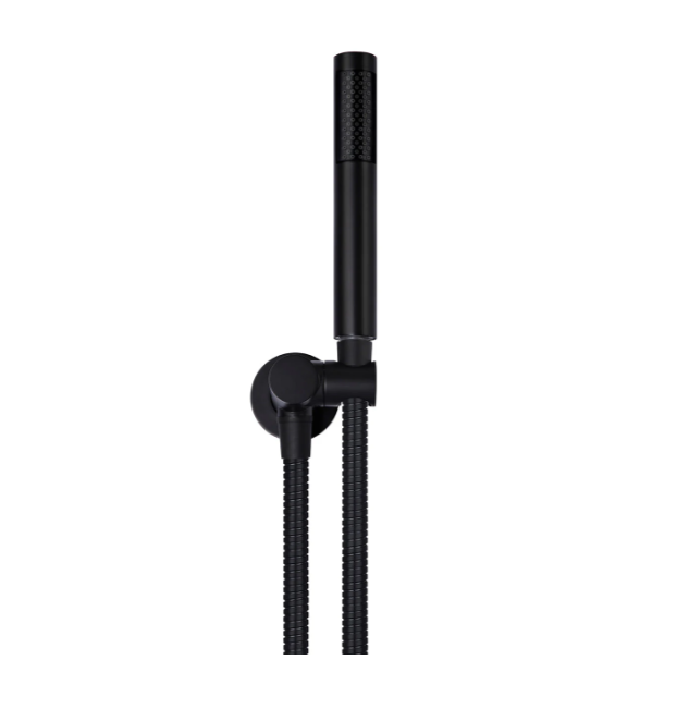 Meir Round Hand Shower on Swivel Bracket, Matte Black