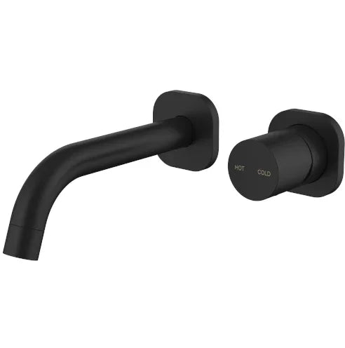 Millennium Cioso SQ Wall Basin Mixer W/Finesa Handle, Matte Black