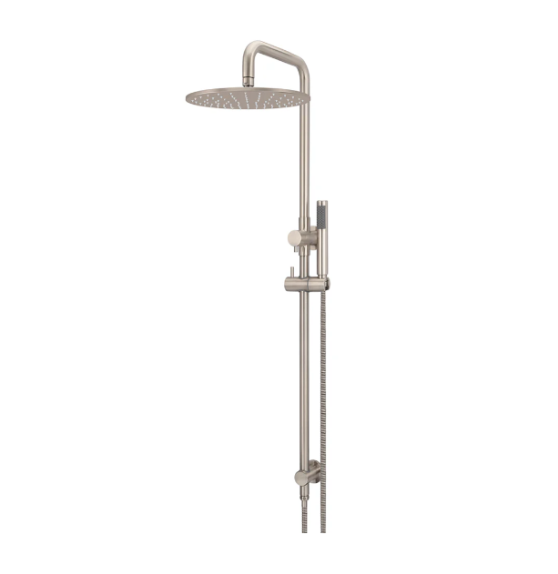 Meir Round Combination Shower Rail 300mm Rose, Single Function Hand Shower, Champagne