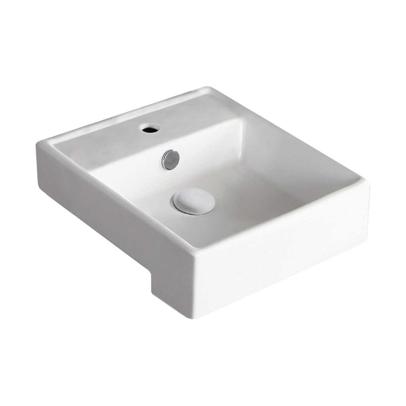 Fienza Helen Junior Semi-Recessed Basin 415 x 410mm, Gloss White