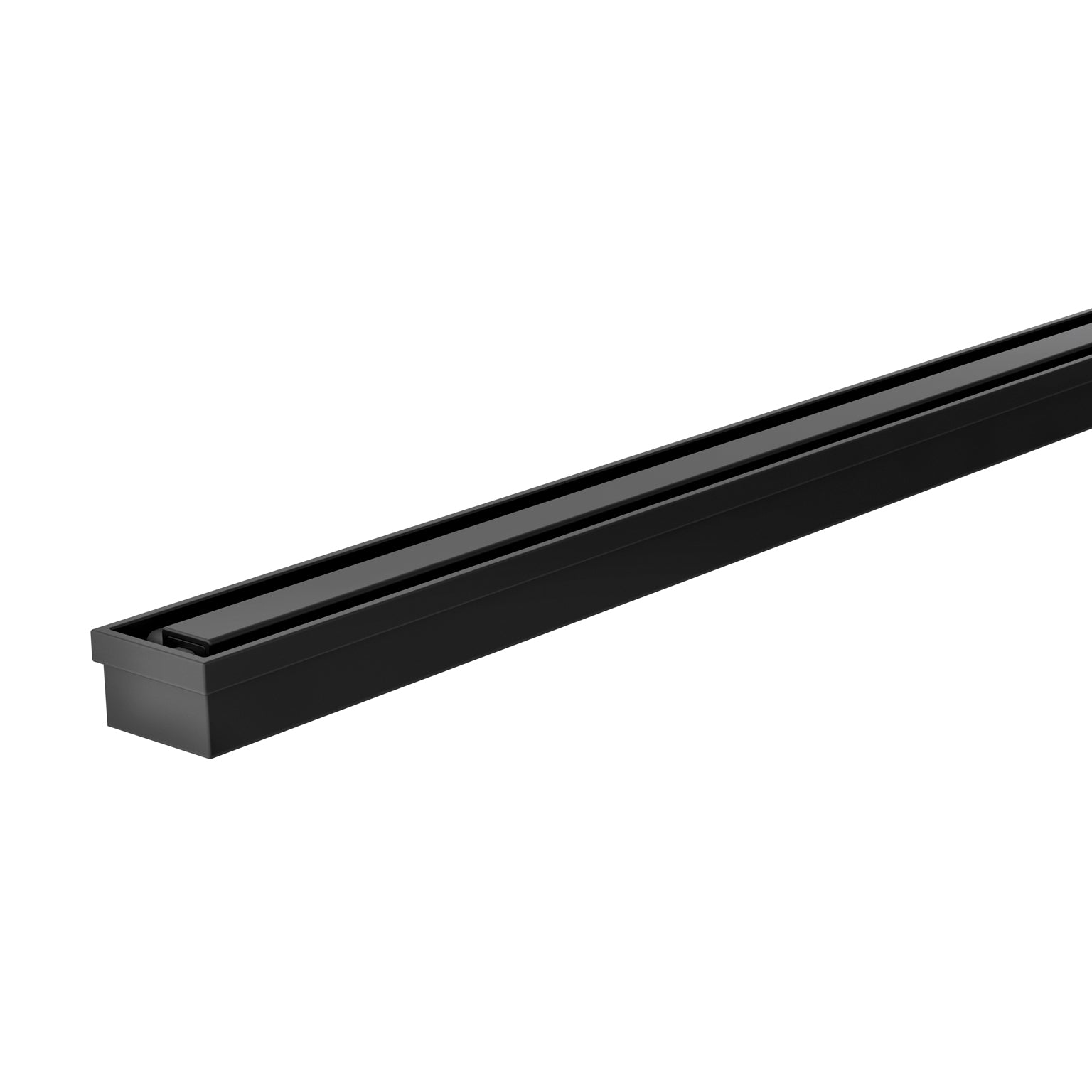 Phoenix Flat Slimline Channel Drain 30x600mm Outlet 65mm, Matte Black