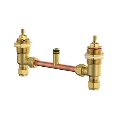 Fienza Universal Hob Tap Hot/Cold Breech Set, Lead-Free Brass