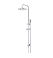 Meir Round Combination Shower Rail 200mm Rose, Single Function Hand Shower, Polished Chrome