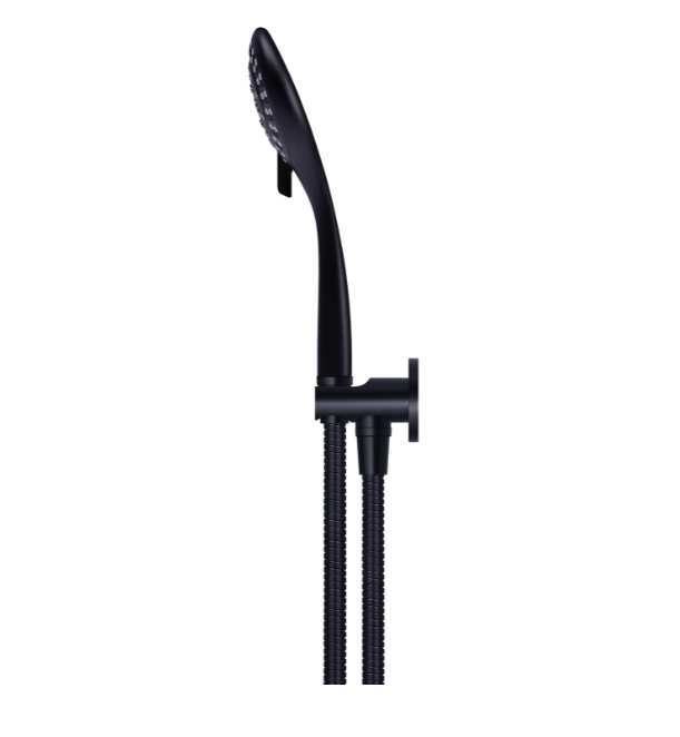 Meir Round Three Function Hand Shower on Fixed Bracket, Matte Black