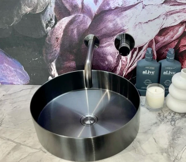 Meir Round Wall Mixer Pinless Handle Finish Kit, Shadow