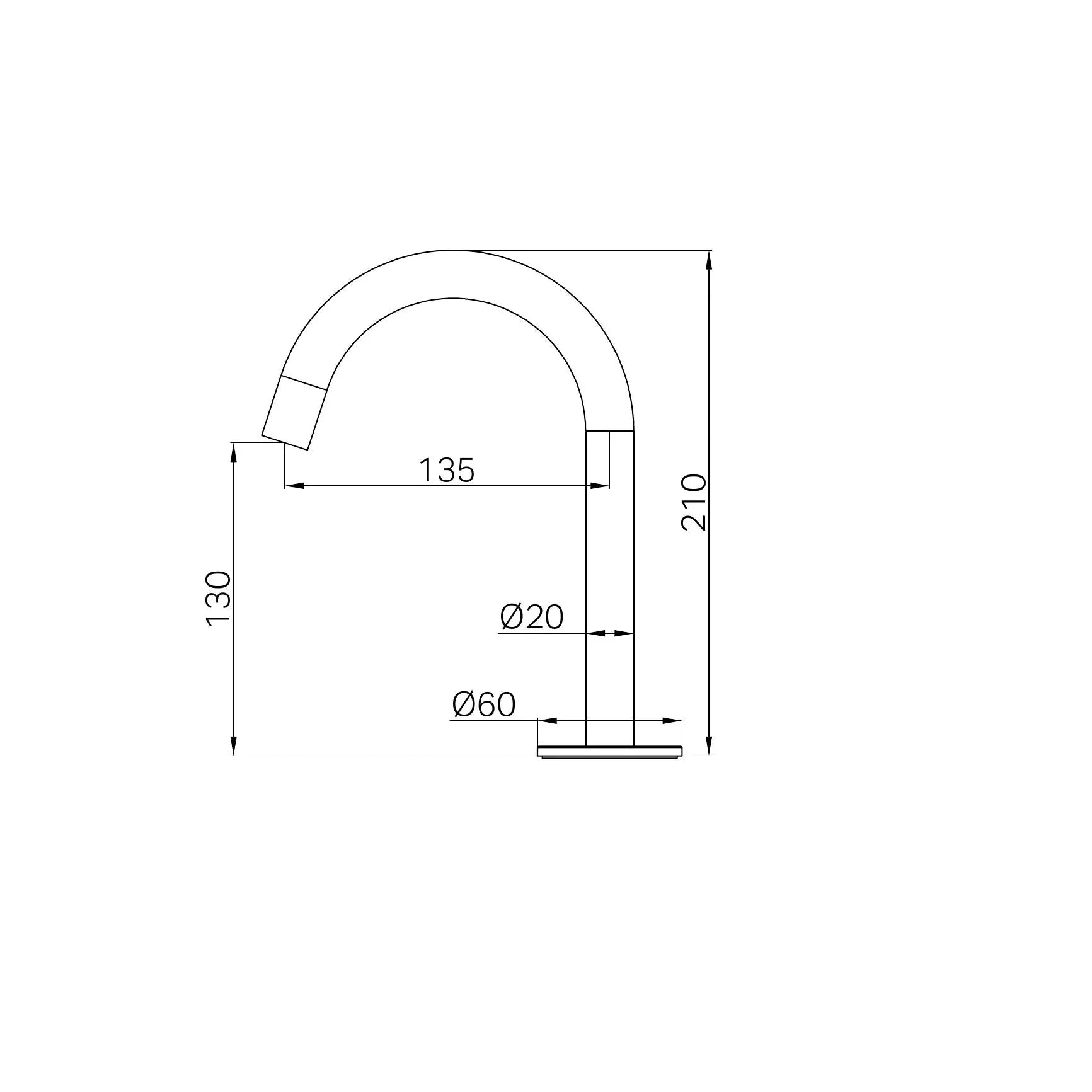 Nero Serenity Basin Arc Spout