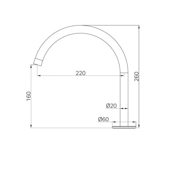 Nero Serenity Bath/Kitchen Arc Spout