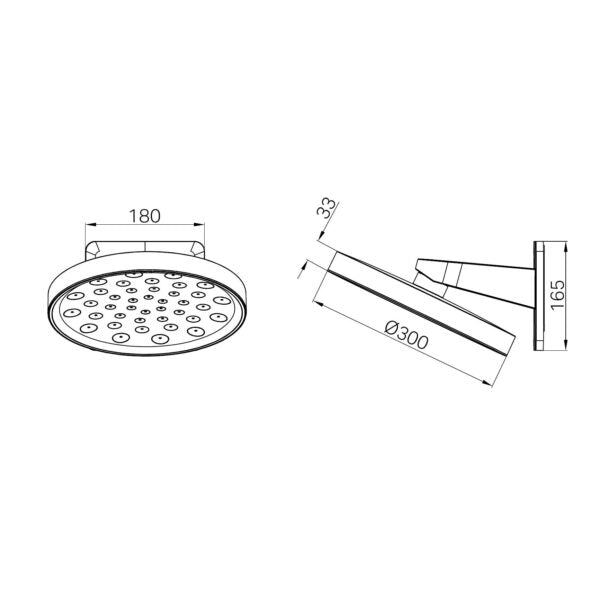 Nero Serenity Wall Shower Head