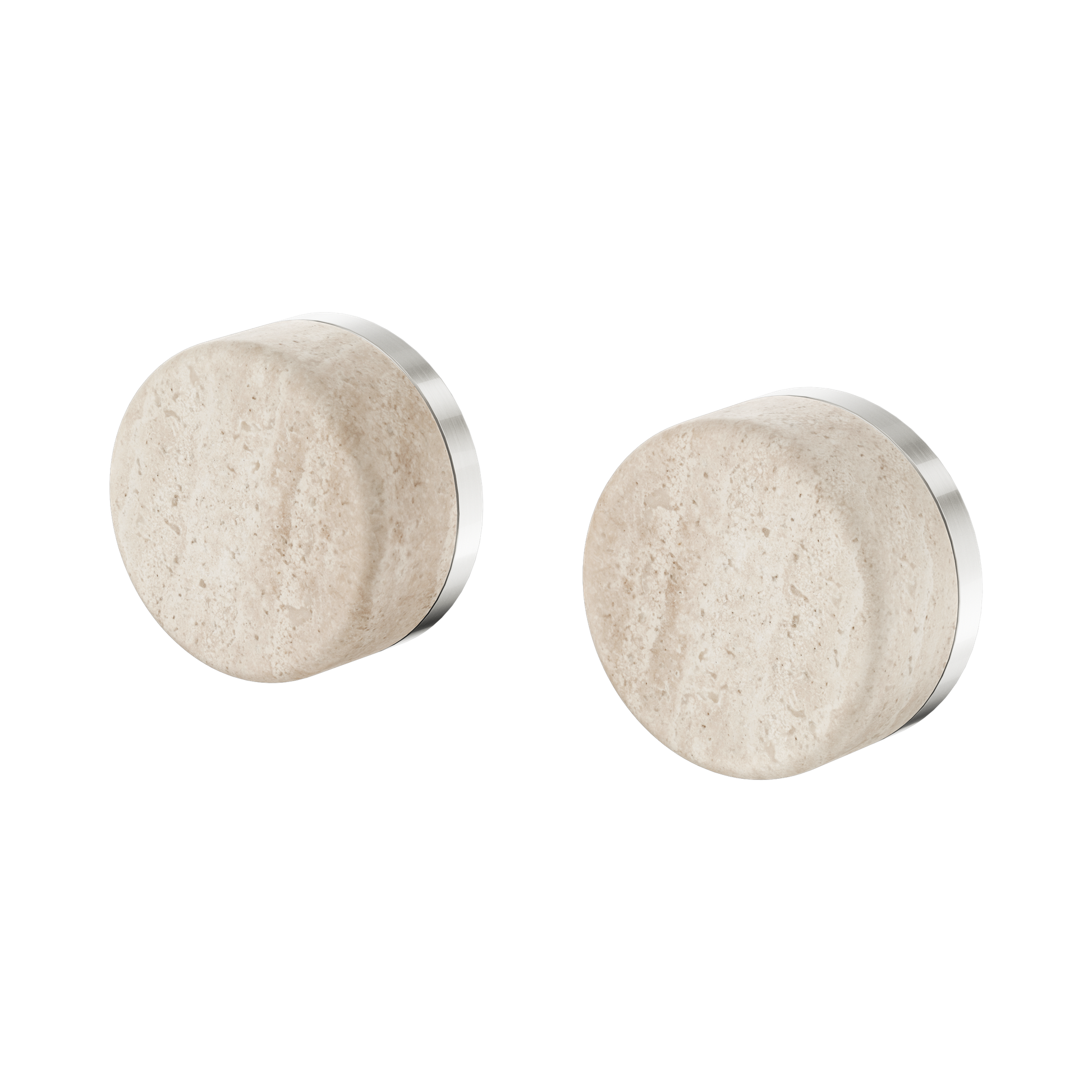 Nero Serenity Wall Top Assemblies With Rome Travertine Handle, Brushed Nickel