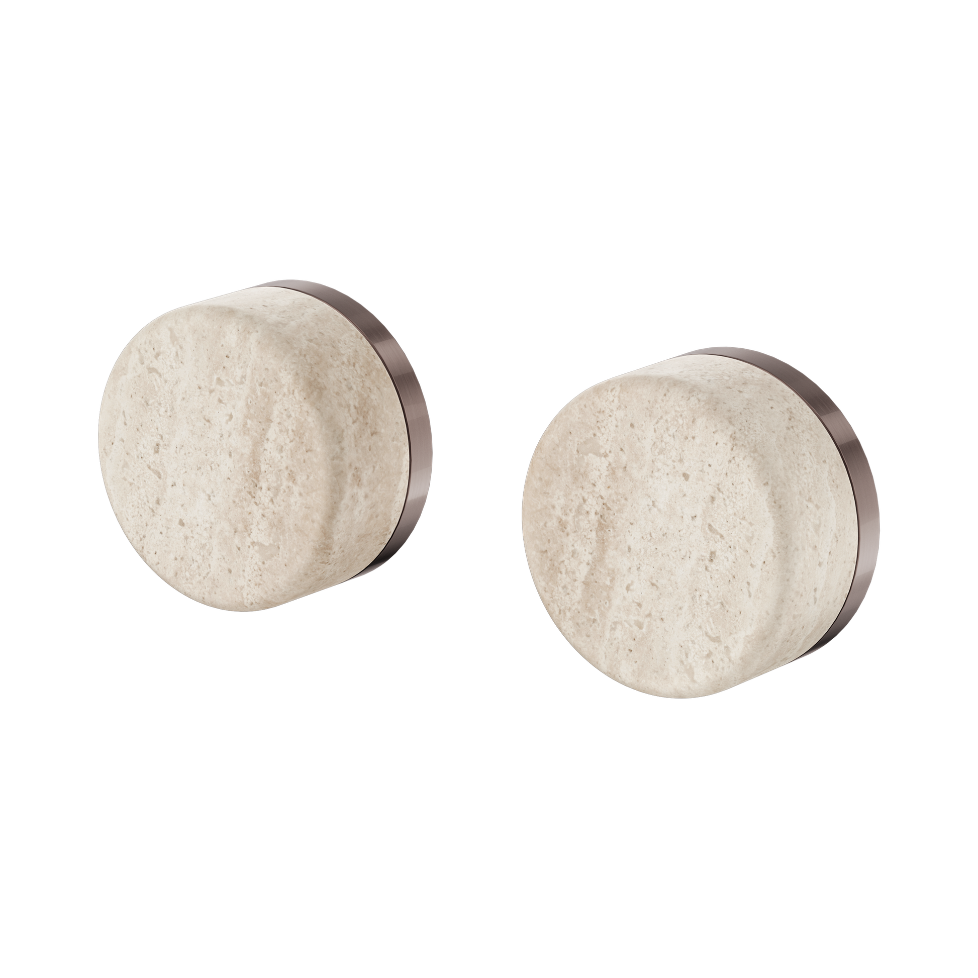 Nero Serenity Wall Top Assemblies With Rome Travertine Handle, Brushed Bronze