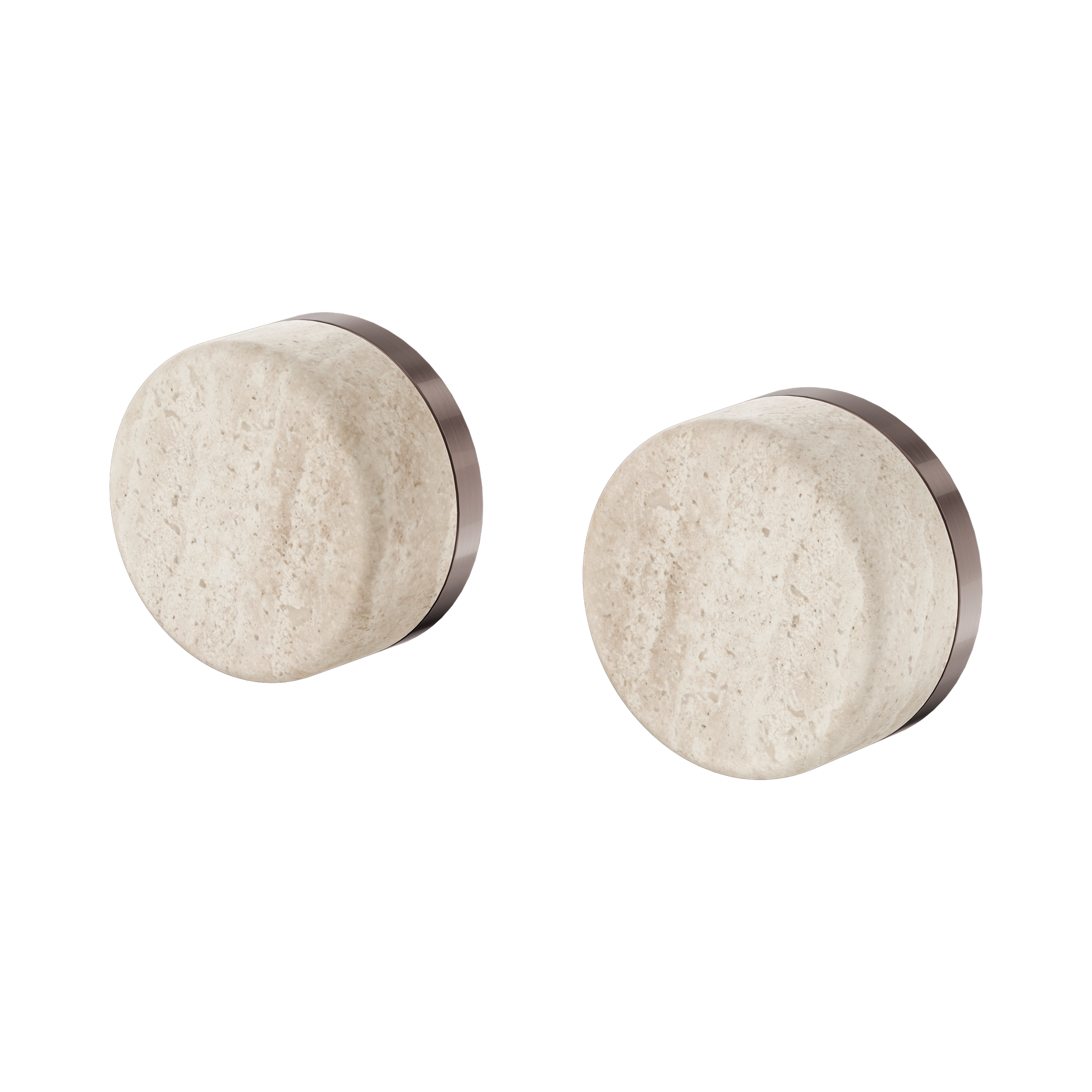 Nero Serenity Wall Top Assemblies With Rome Travertine Handle, Brushed Bronze