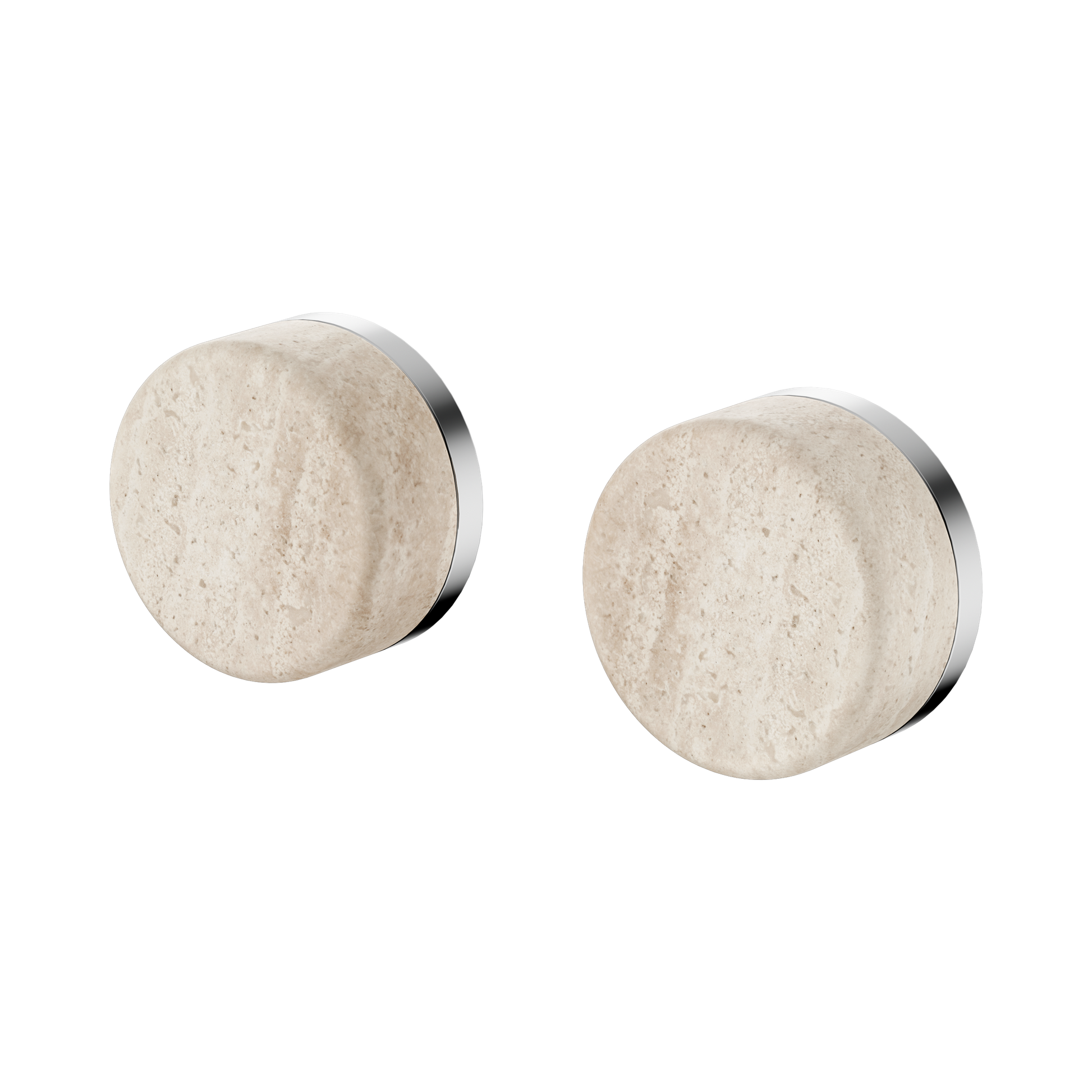 Nero Serenity Wall Top Assemblies With Rome Travertine Handle, Chrome