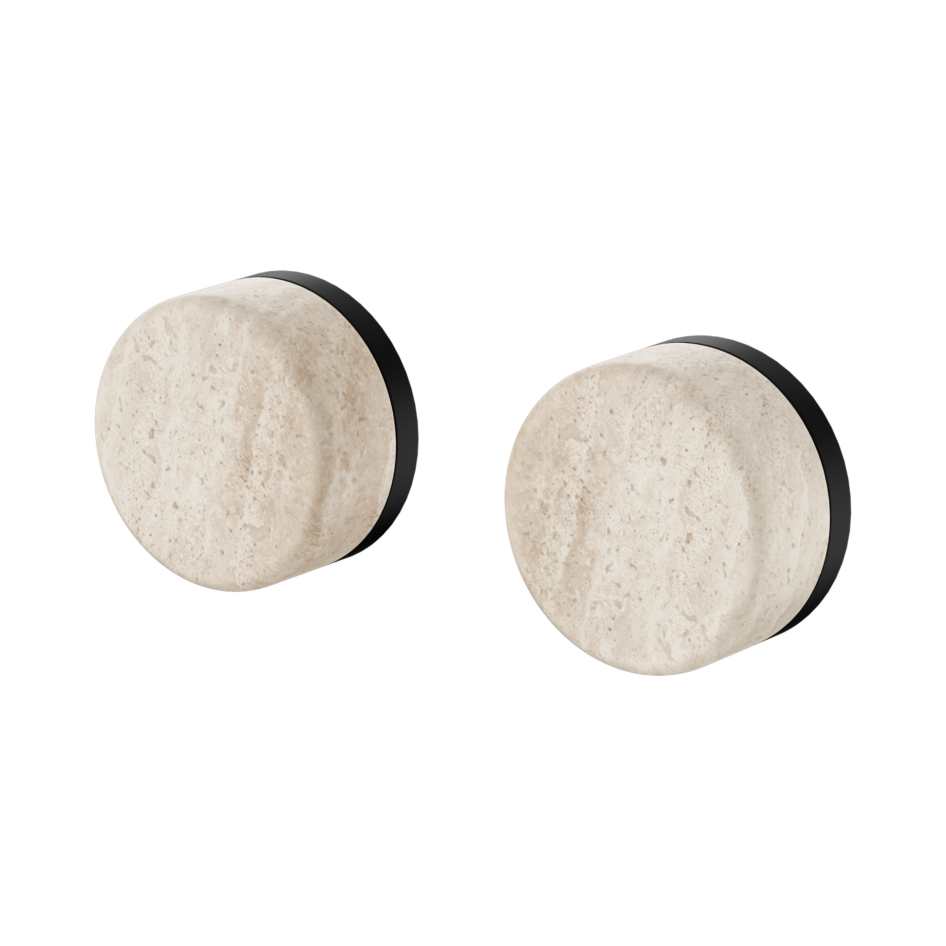 Nero Serenity Wall Top Assemblies With Rome Travertine Handle, Matte Black