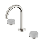Nero Serenity Basin Set Arc Spout With Carrara Handle, Brushed Nickel