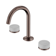Nero Serenity Basin Set Arc Spout With Carrara Handle, Brushed Bronze