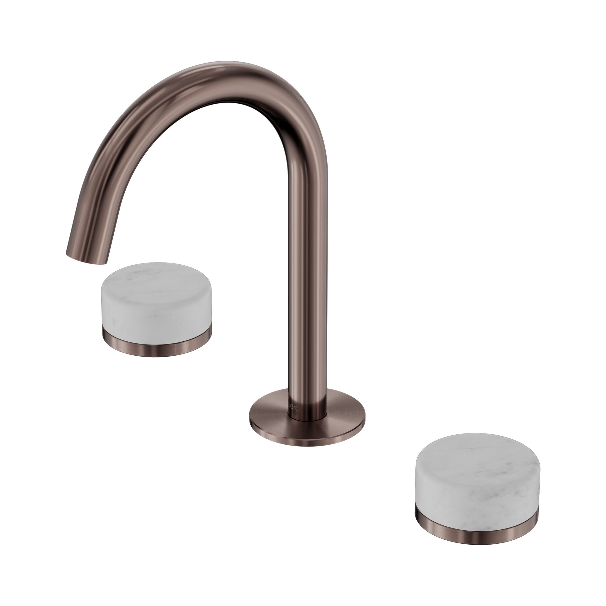 Nero Serenity Basin Set Arc Spout With Carrara Handle, Brushed Bronze