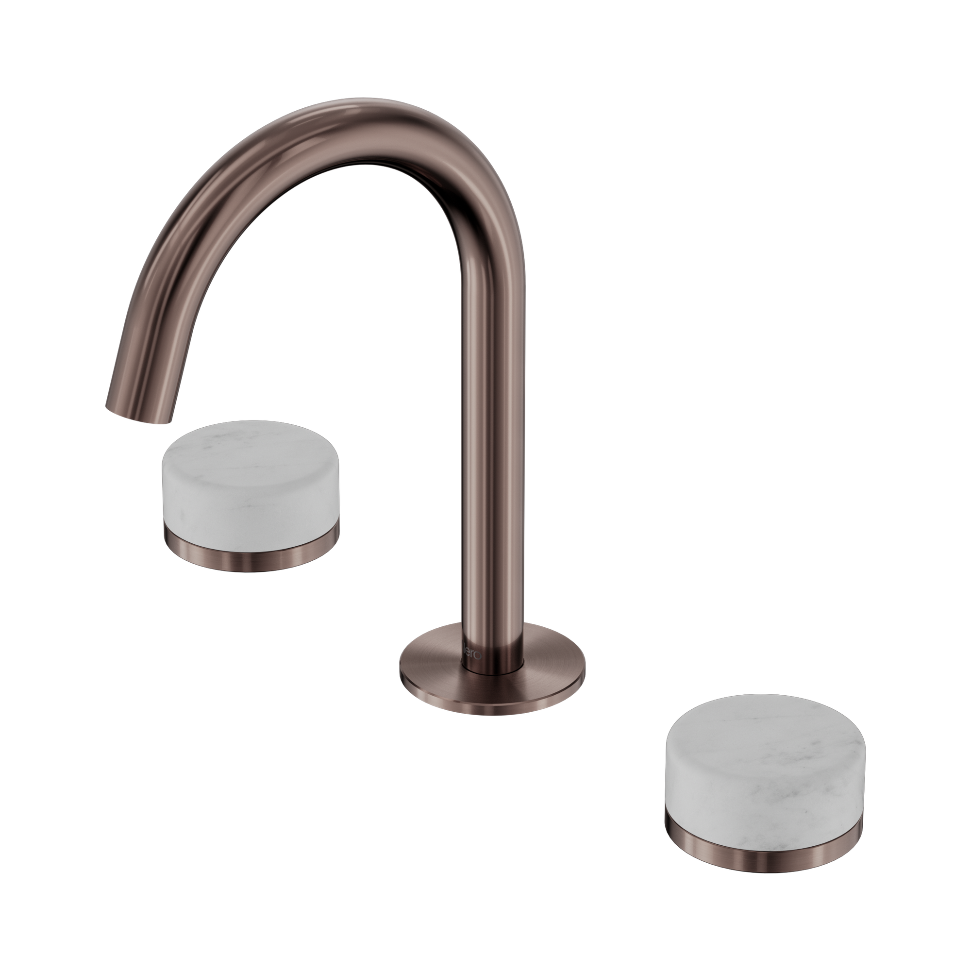 Nero Serenity Basin Set Arc Spout With Carrara Handle, Brushed Bronze