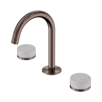 Nero Serenity Basin Set Arc Spout With Carrara Handle, Brushed Bronze